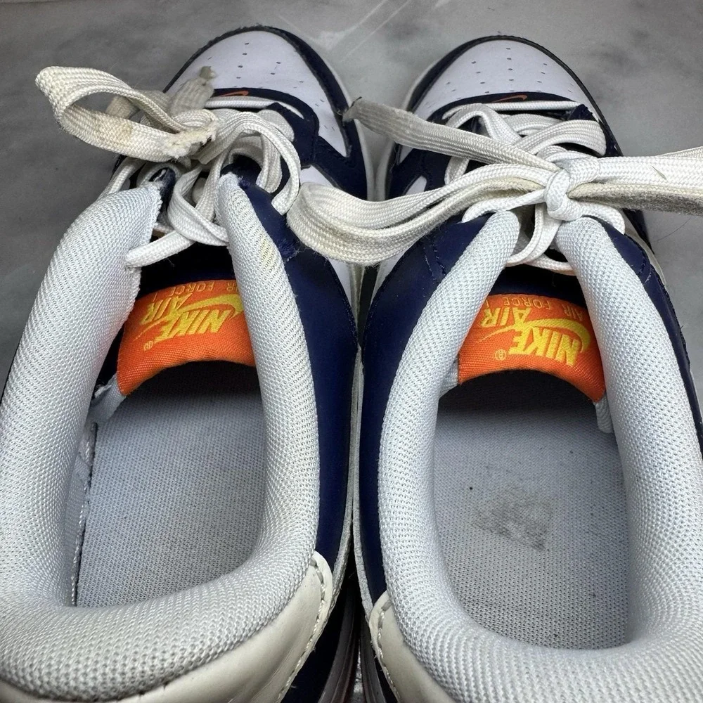Nike Air Force 1 Low Sun Reactive Navy White Orange Kids Size 5